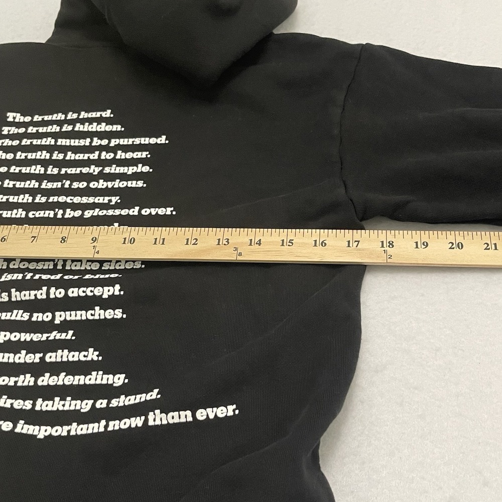 The New York Times The Truth Hoodie Black Pullover Sweatshirt Size XS - Picture 6 of 10